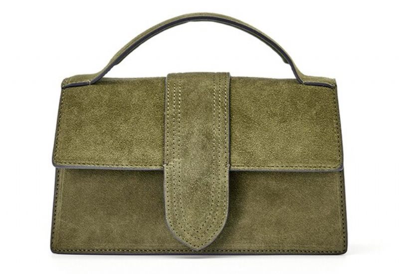 Marcano Elegant Handväska I Vintage Mockaskinn För Kvinnor - Grön