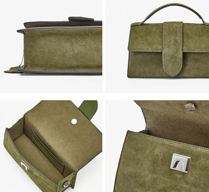 Marcano Elegant Handväska I Vintage Mockaskinn För Kvinnor - Grön