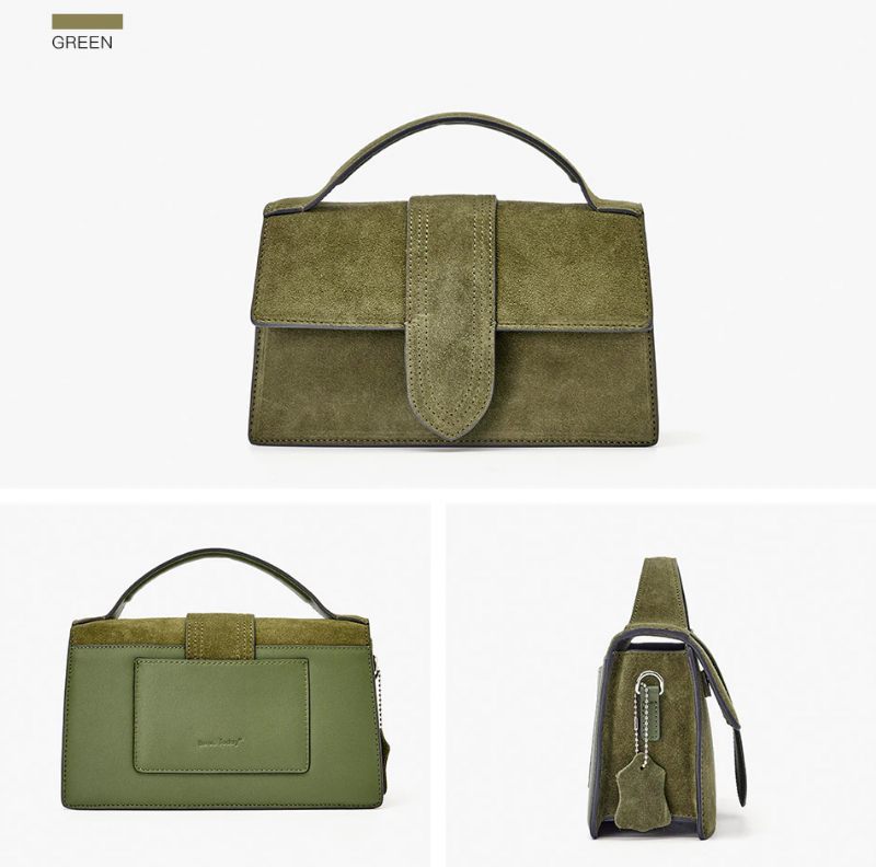 Marcano Elegant Handväska I Vintage Mockaskinn För Kvinnor - Grön