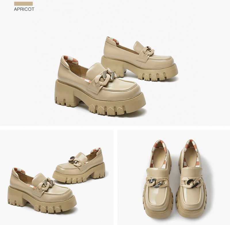 March Kedja Loafer Skor För Kvinnor - Aprikos