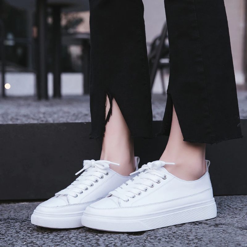 Mardin Sneaker I Platt Läder För Kvinnor - Vit