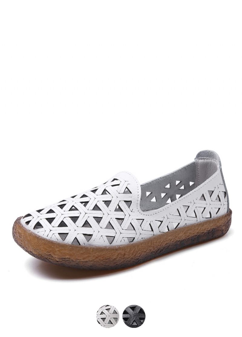 Margarita Läder Andas Flat Loafer Skor För Kvinnor