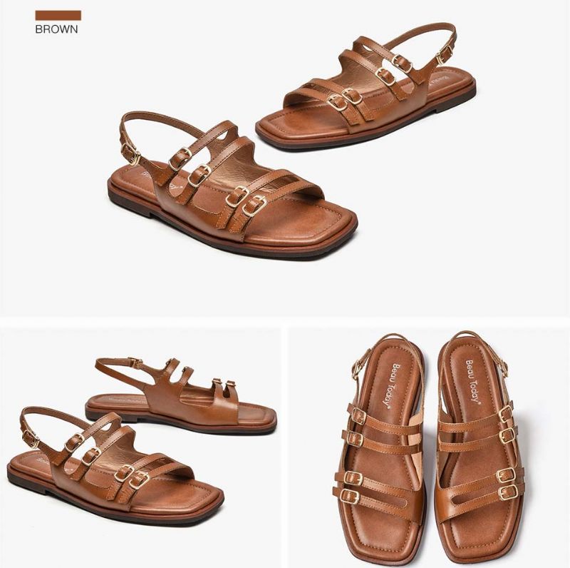 Margarita Platt Sandal För Kvinnor - Brun