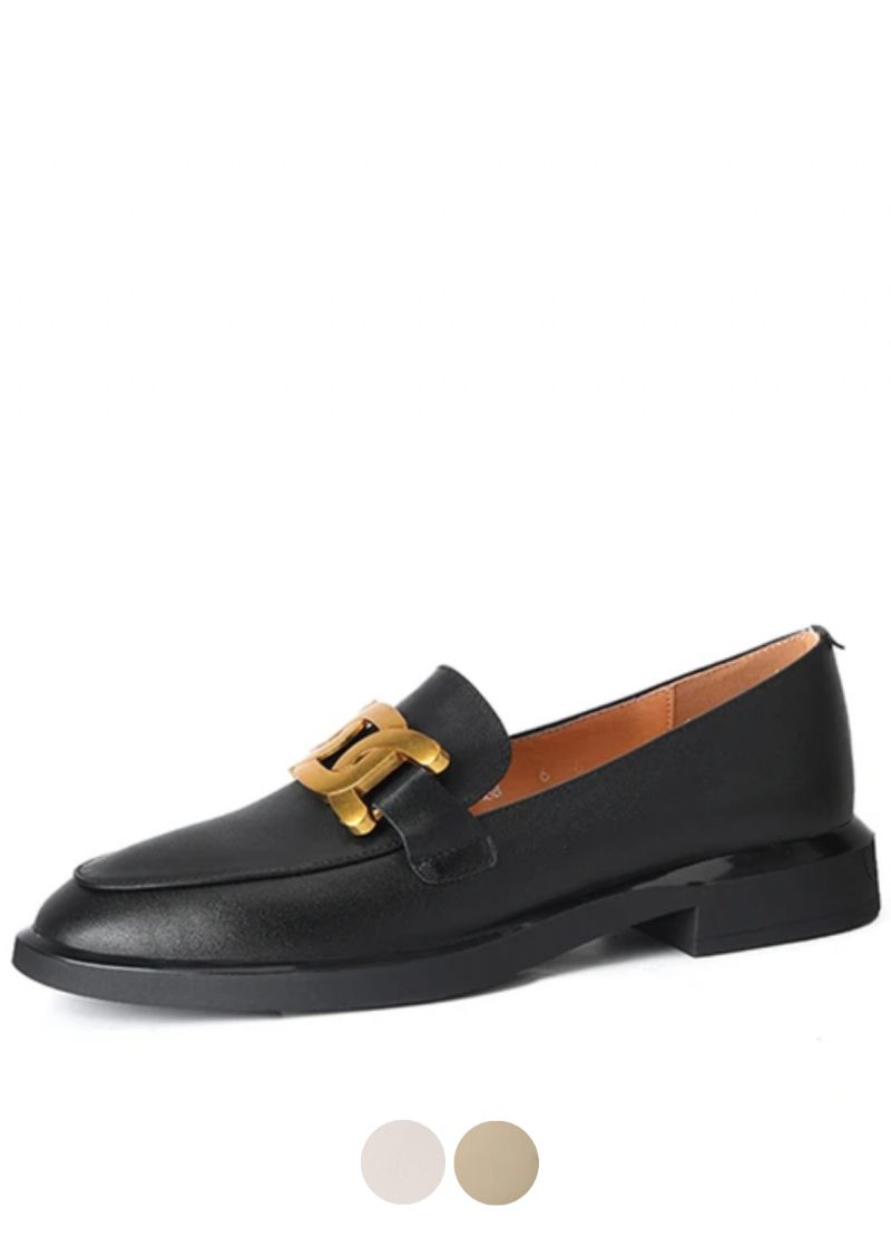 Mariana Kvinnors Metalldekoration Läder Loafers