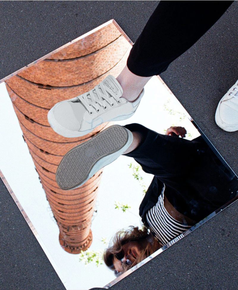 Marley Flat Sneaker I Läder För Kvinnor - Röd