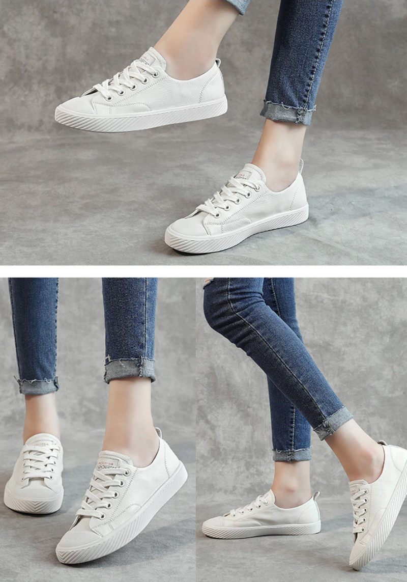 Marley Flat Sneaker I Läder För Kvinnor - Röd