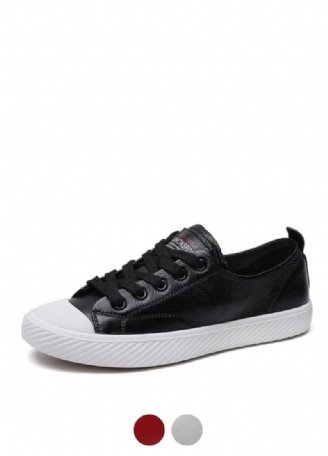 Marley Läder Platt Svart Sneaker För Kvinnor