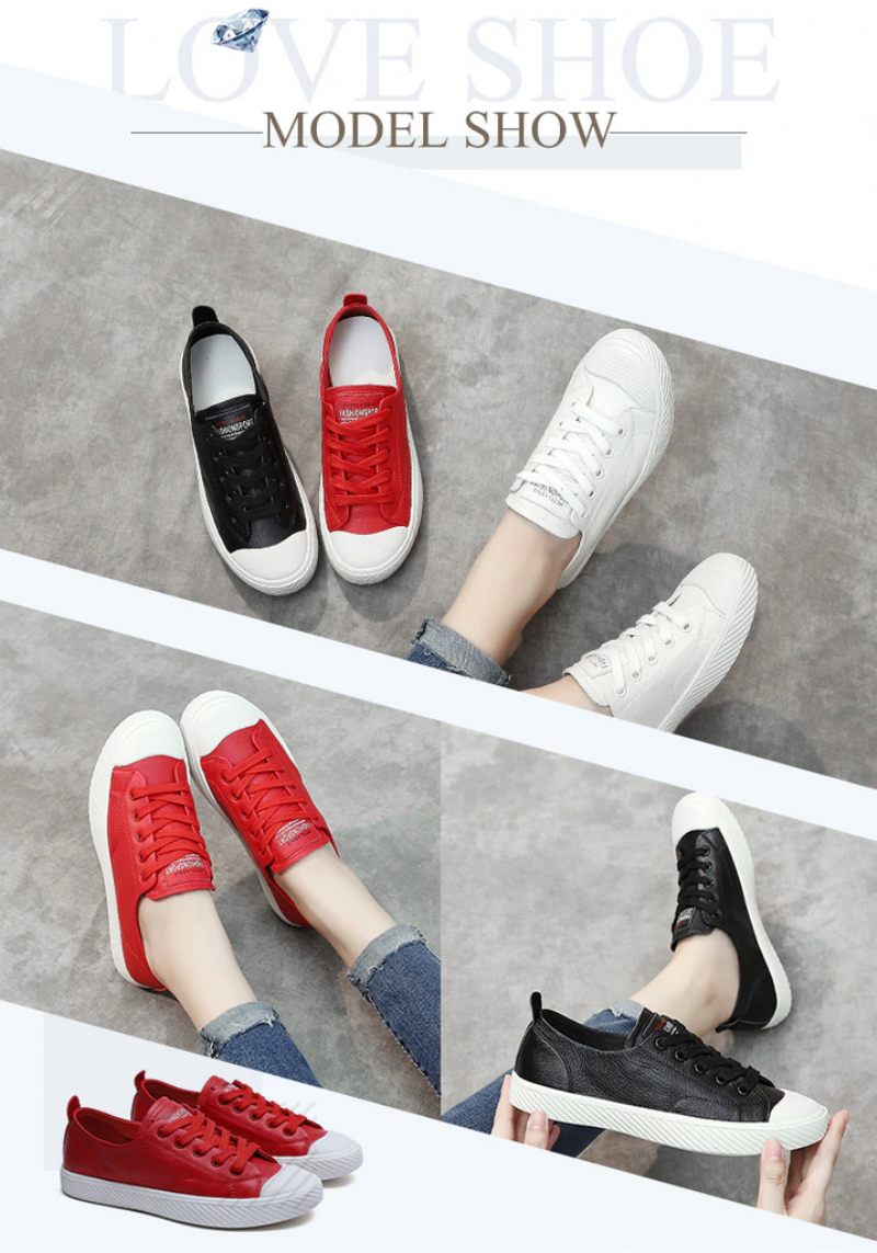 Marley Läder Platt Svart Sneaker För Kvinnor - Svart