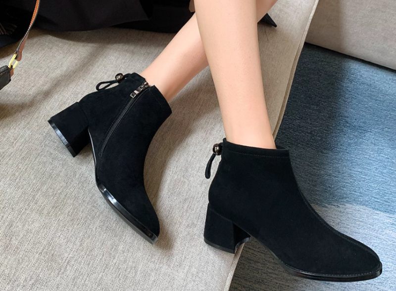 Marliee Booties Ankellängd - Aprikos kort plysch