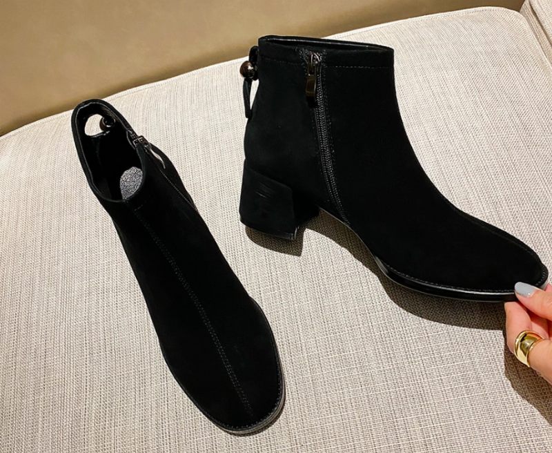 Marliee Booties Ankellängd - Aprikos kort plysch