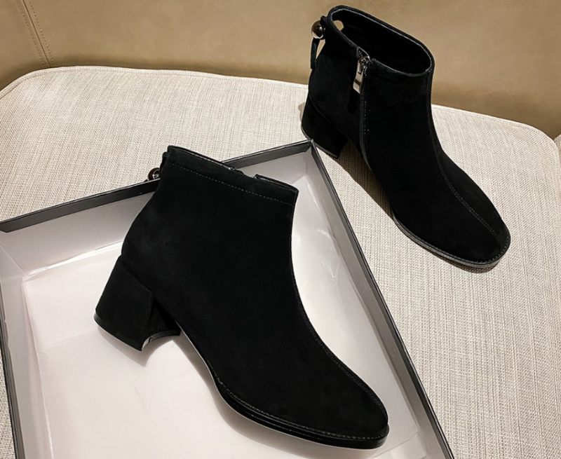 Marliee Booties Ankellängd - Aprikos kort plysch