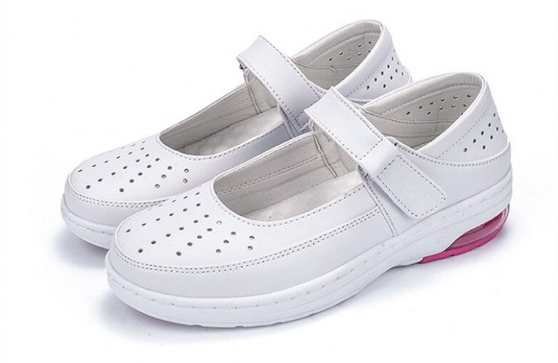 Martha Bekväma Slip-on-skor För Sjuksköterskor För Kvinnor - Vit