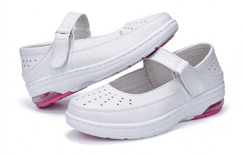 Martha Bekväma Slip-on-skor För Sjuksköterskor För Kvinnor - Vit