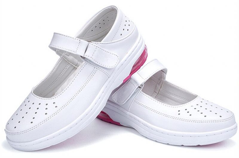 Martha Bekväma Slip-on-skor För Sjuksköterskor För Kvinnor - Vit