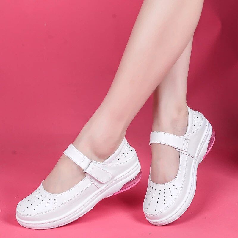 Martha Bekväma Slip-on-skor För Sjuksköterskor För Kvinnor - Vit