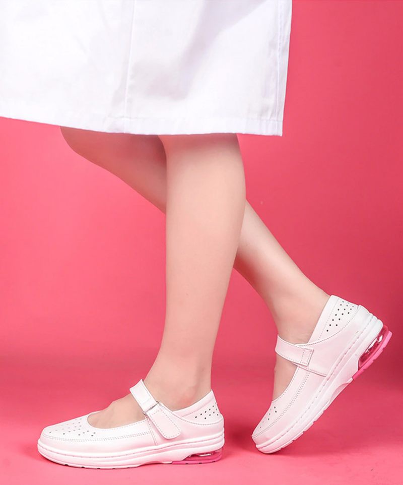Martha Bekväma Slip-on-skor För Sjuksköterskor För Kvinnor - Vit