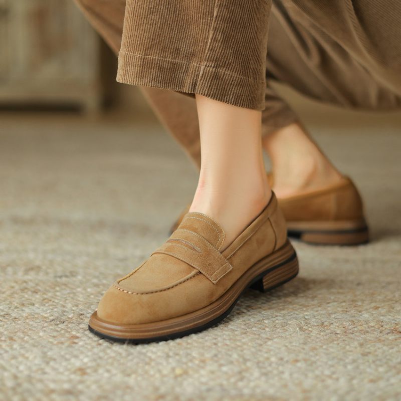 Martinez Loafers I Mocka För Kvinnor - Brun