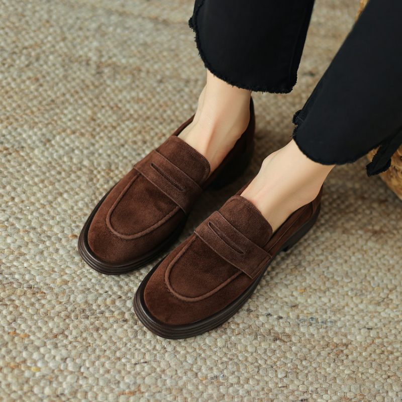 Martinez Loafers I Mocka För Kvinnor - Brun