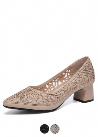 Mary Dam Rhinestone Pumps Med Spetsad Tå