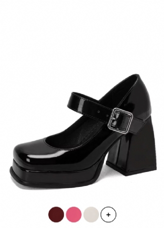 Mary Janes Pumps För Höga Klackar För Kvinnor