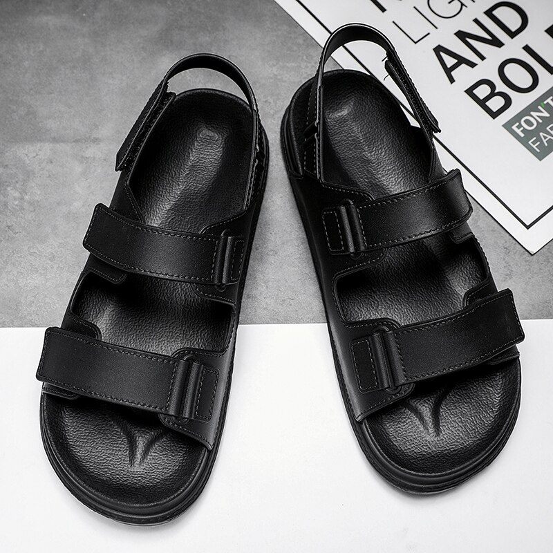 Matt Sandal För Herrmode - Svart