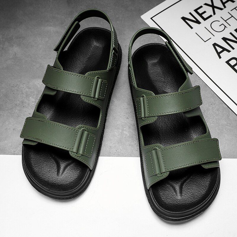 Matt Sandal För Herrmode - Svart