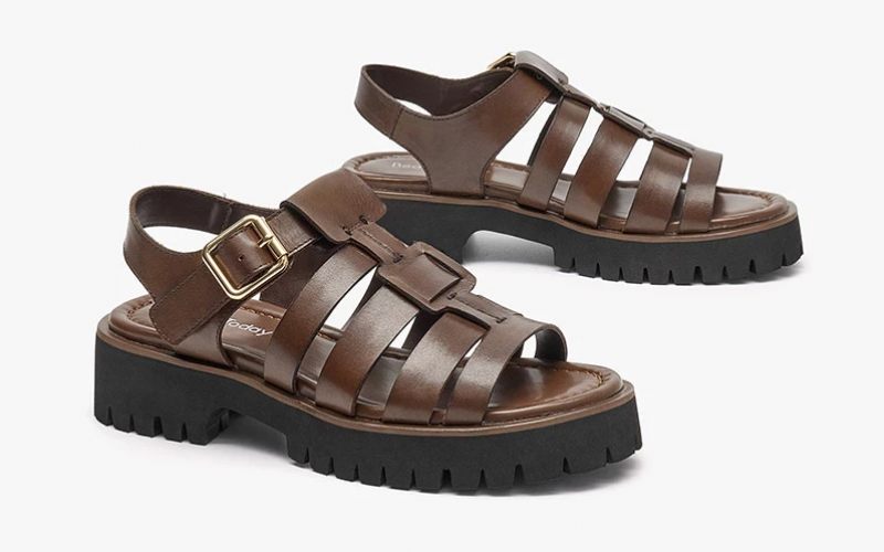 Maty Lädersandal För Kvinnor - Brun