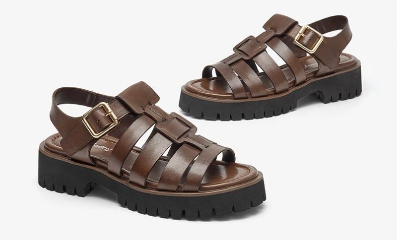 Maty Lädersandal För Kvinnor - Brun