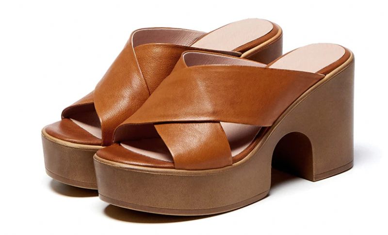 Maxys Läderskorsandal För Kvinnor - Brun