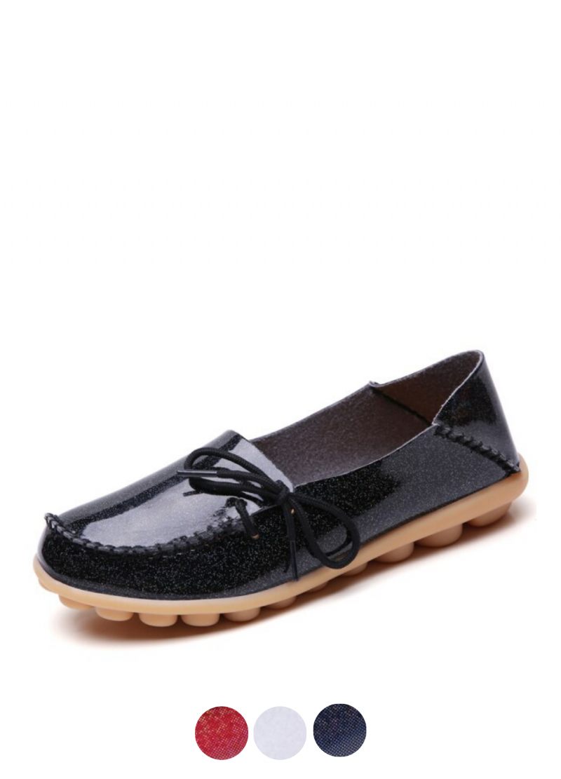 Mechi Dam Loafer Patent Flat Slip-on Skor