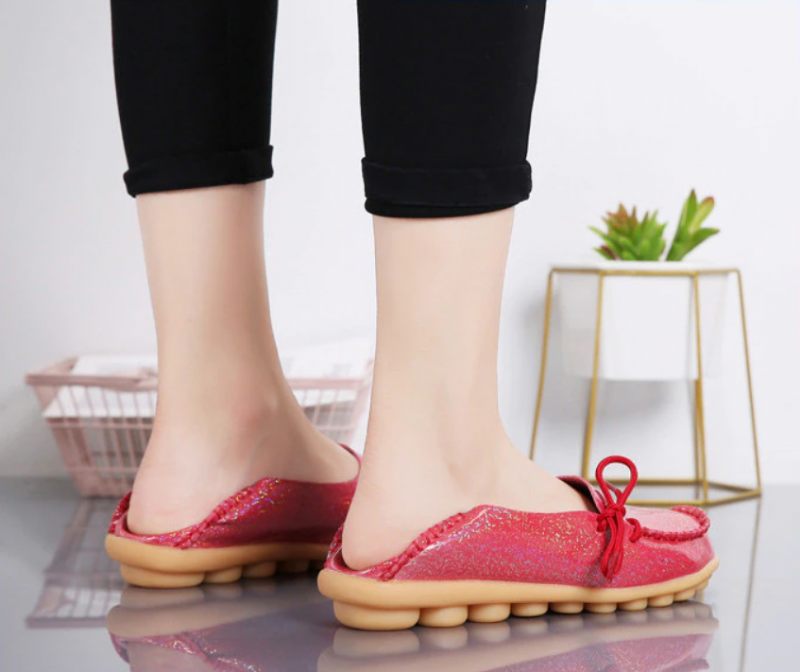 Mechi Dam Loafer Patent Flat Slip-on Skor - Svart