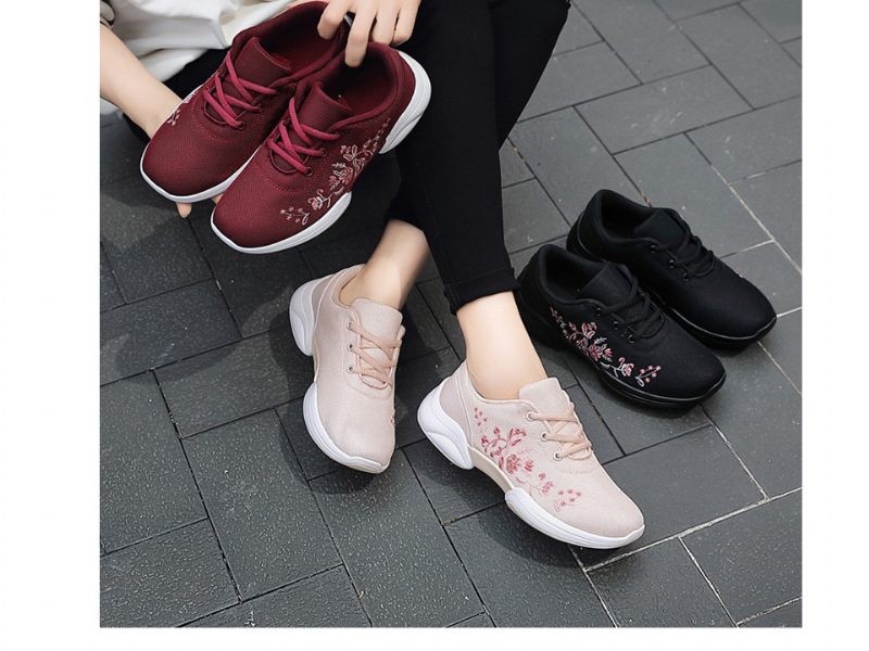Mehdi Sneaker Dam Bekväma Andas Platta Snörningsskor - Rosa