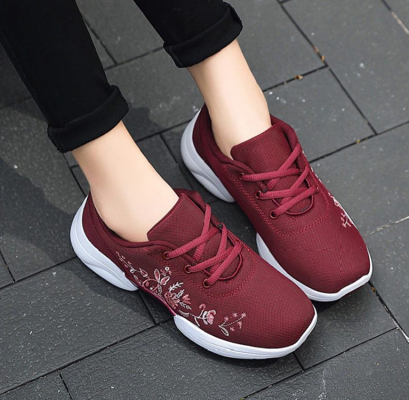 Mehdi Sneaker Dam Bekväma Andas Platta Snörningsskor - Rosa