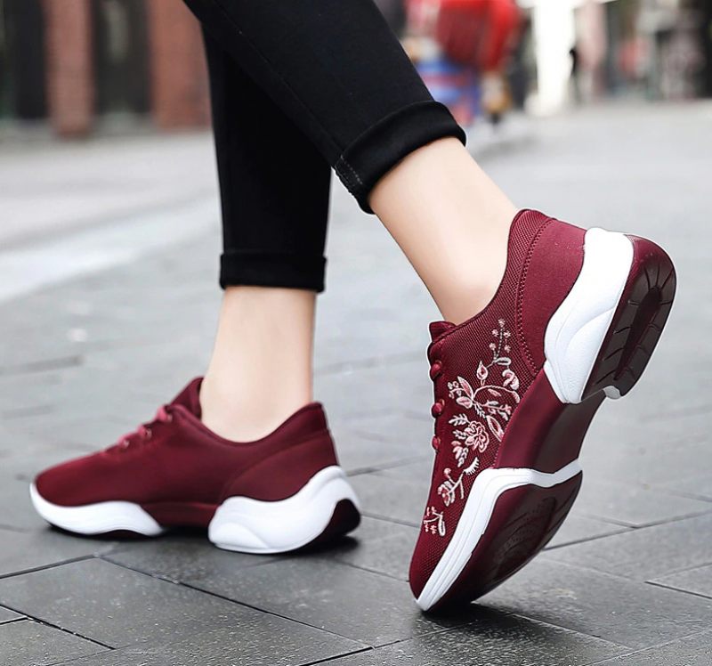Mehdi Sneaker Dam Bekväma Andas Platta Snörningsskor - Rosa