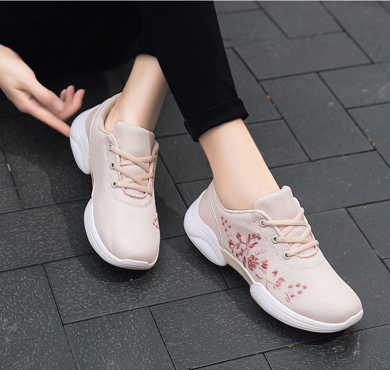 Mehdi Sneaker Dam Bekväma Andas Platta Snörningsskor - Rosa