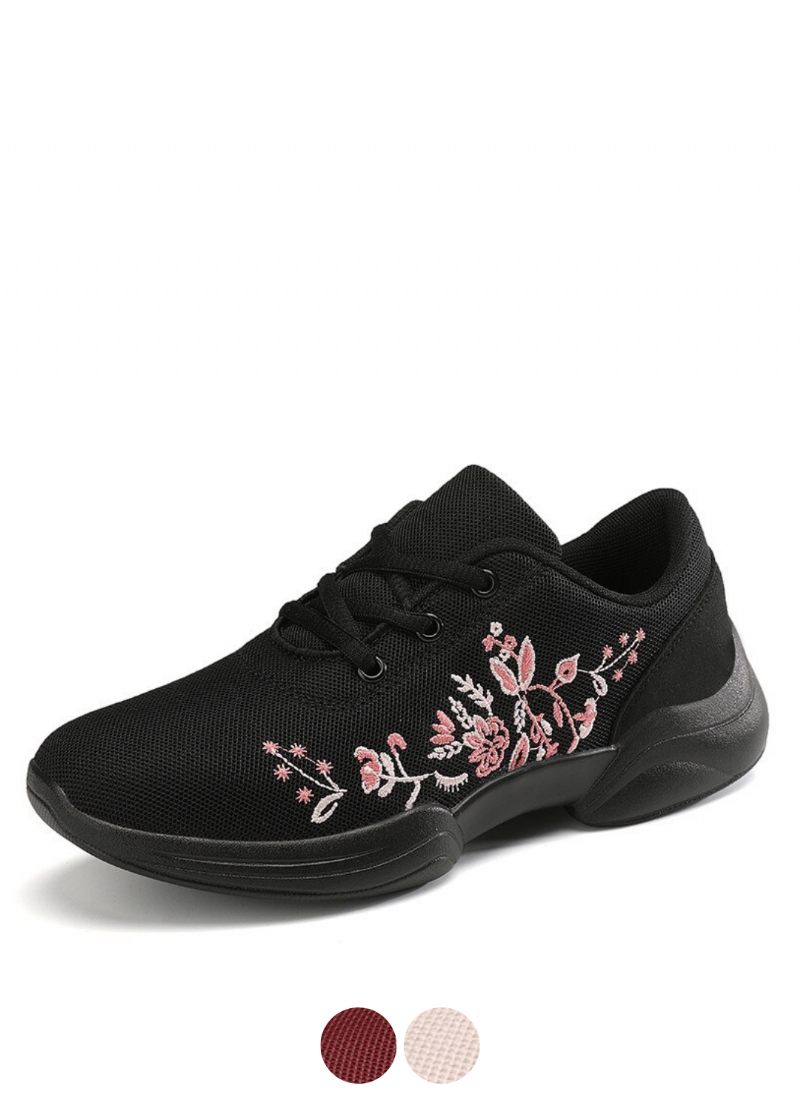 Mehdi Sneaker Dam Bekväma Andas Snöra Platta Svarta Skor