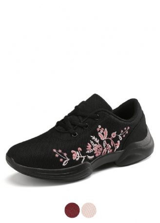 Mehdi Sneaker Dam Bekväma Andas Snöra Platta Svarta Skor