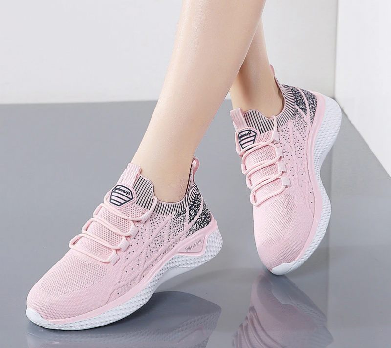 Melgen Dam Sneaker Bekväm Snörning - Rosa