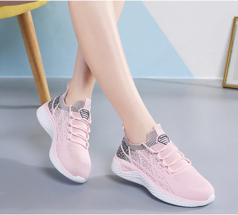 Melgen Dam Sneaker Bekväm Snörning - Rosa