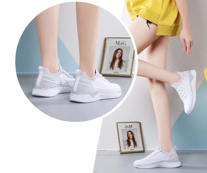 Melgen Dam Sneaker Bekväm Snörning - Rosa