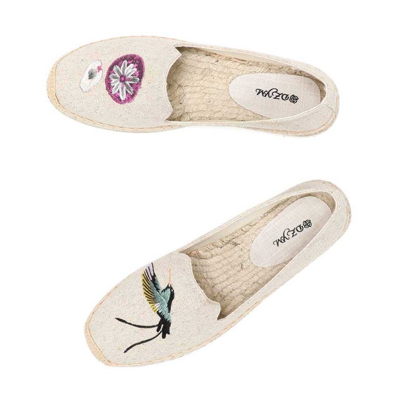 Melva Dam Sommar Platta Slip-on Andas Espadrille - Khaki