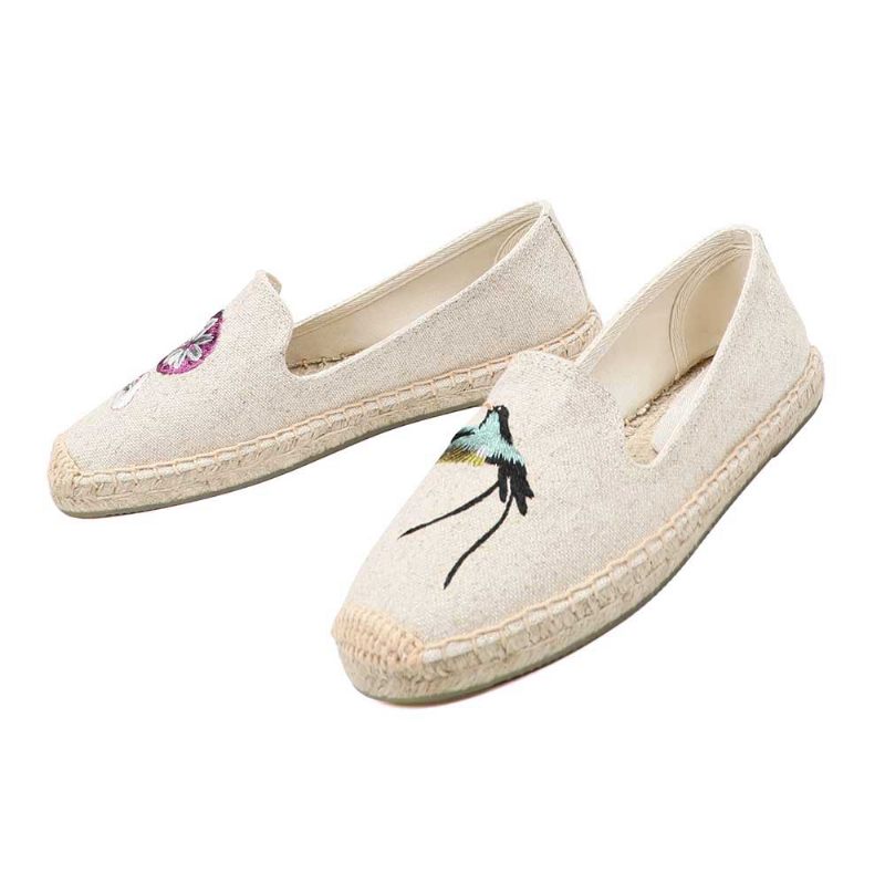 Melva Dam Sommar Platta Slip-on Andas Espadrille - Khaki
