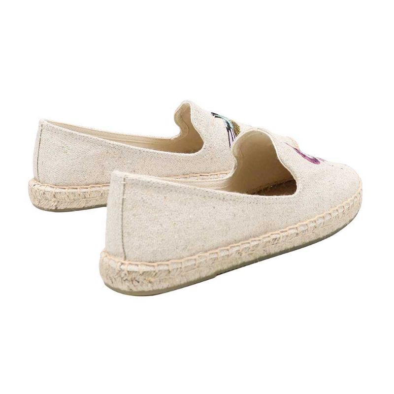 Melva Dam Sommar Platta Slip-on Andas Espadrille - Khaki