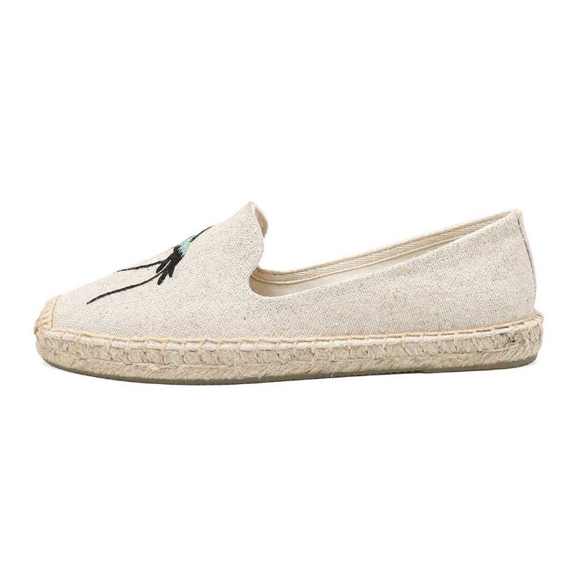 Melva Dam Sommar Platta Slip-on Andas Espadrille - Khaki