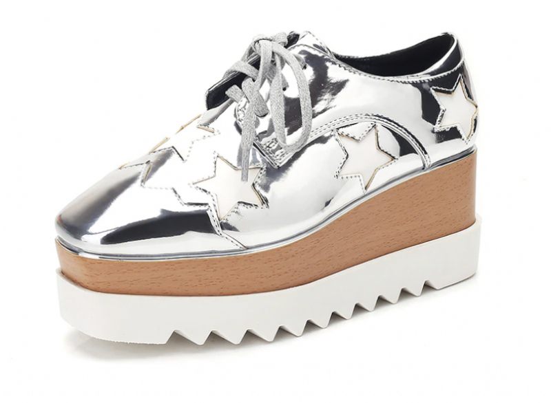 Merchan Damplattform Svarta Lackskor - Silver