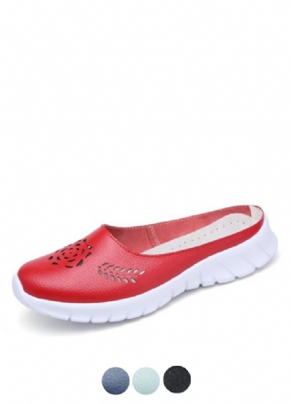 Merly Kvinnors Äkta Läder Sommar Platta Flip-flops Skor