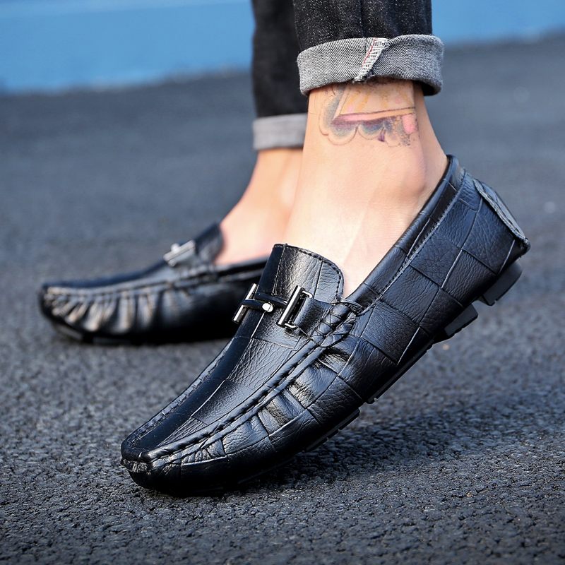 Methan Loafers Klänning Skor För Män - Blå