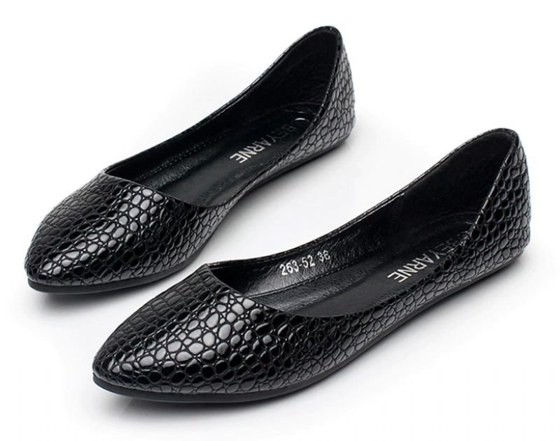 Modesta Flat Casual Läderskor För Kvinnor - Svart