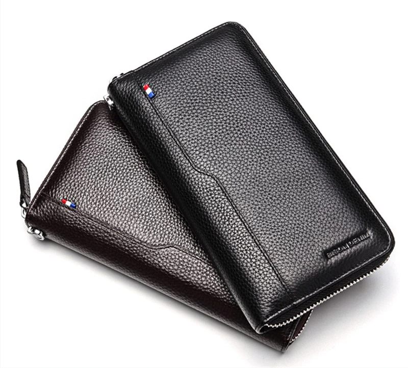 Moraes Läder Clutch Plånböcker För Män - Svart