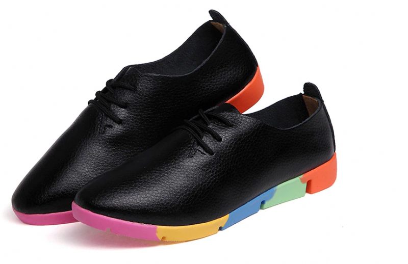 Morelti Damsnörning Casual Flat Loafer Skor - Svart
